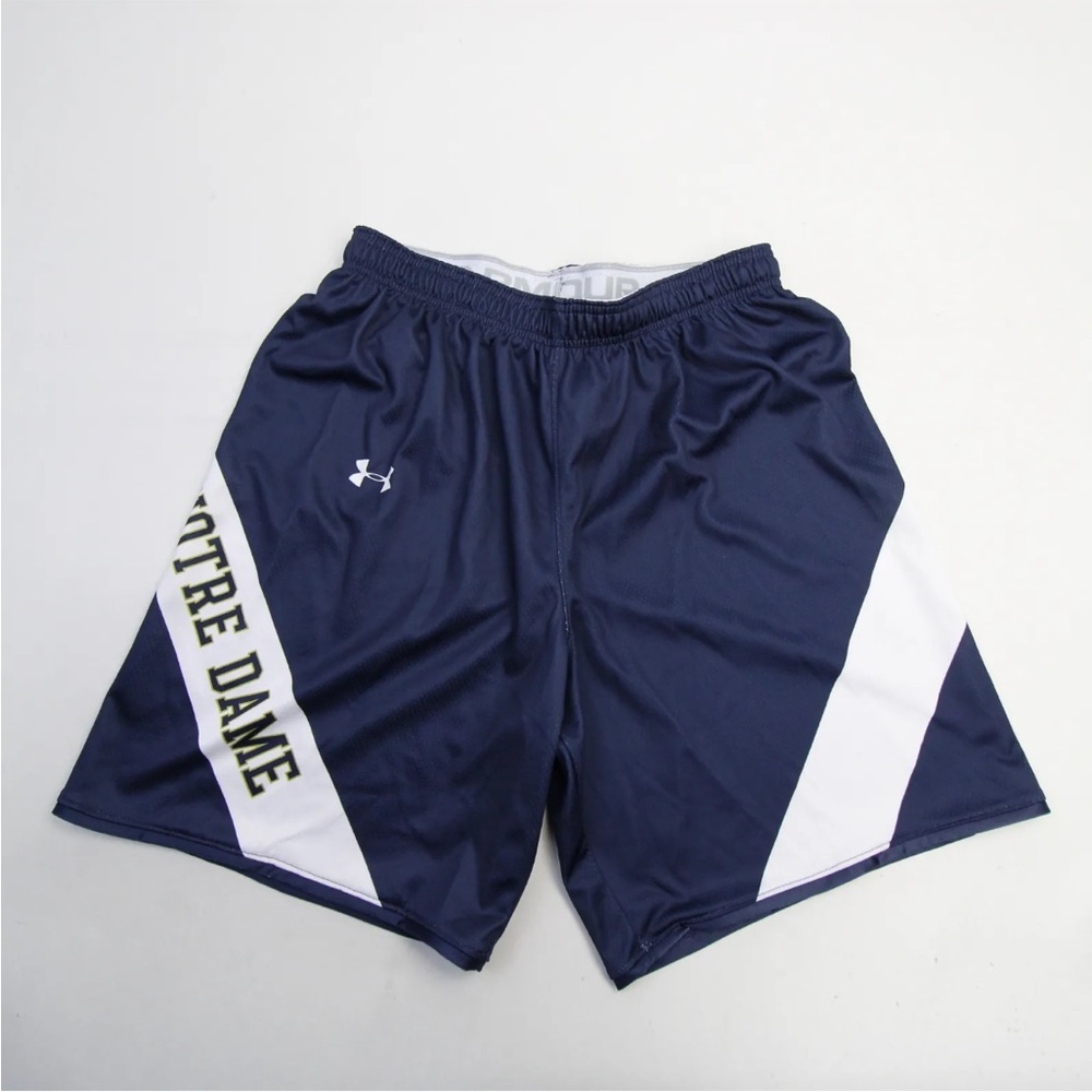 Under Armour Navy and White Athletic Shorts with Side Panel Logo